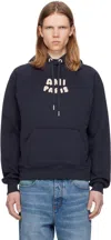 Ami Alexandre Mattiussi Hoodie In Navy