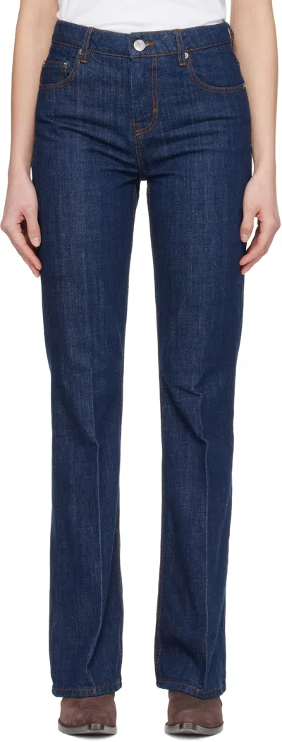 Ami Alexandre Mattiussi Navy Cotton Bootcut Fit Jeans In Blue