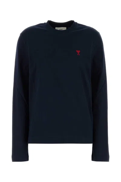 Ami Alexandre Mattiussi Navy Cotton Friend Of Heart T-shirt In Blue