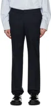 Ami Alexandre Mattiussi Navy Elasticized Waist Trousers In Navy Blue/4011