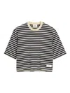 Ami Alexandre Mattiussi Navy Recycled Cotton Loose Striped T-shirt In Azul