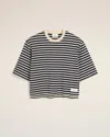 Ami Alexandre Mattiussi Ami Paris Striped T-shirt In Navy Blue/white Cream