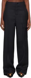 Ami Alexandre Mattiussi Navy Straight Fit Trousers In Navy Blue/4011