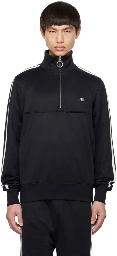 Ami Alexandre Mattiussi Navy Stripes Sweatshirt In Nautic Blue/491