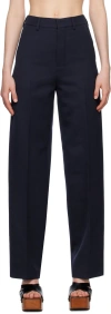 Ami Alexandre Mattiussi Navy Wide-leg Trousers In 491 Bleu Nautique