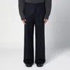 Ami Alexandre Mattiussi Navy Wide-leg Trousers In Wool In Blue