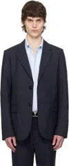 Ami Alexandre Mattiussi Navy Wool Two Buttons Blazer In 4011 Navy Blue