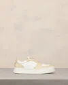 Ami Alexandre Mattiussi Laced Sneakers In White/ Sand