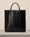 Ami Alexandre Mattiussi Paris Paris North South Leather Tote Bag In Black