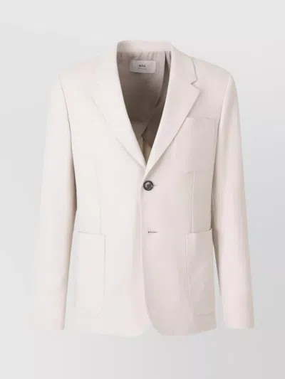 AMI ALEXANDRE MATTIUSSI NOTCHED LAPEL BLAZER WITH FRONT POCKETS