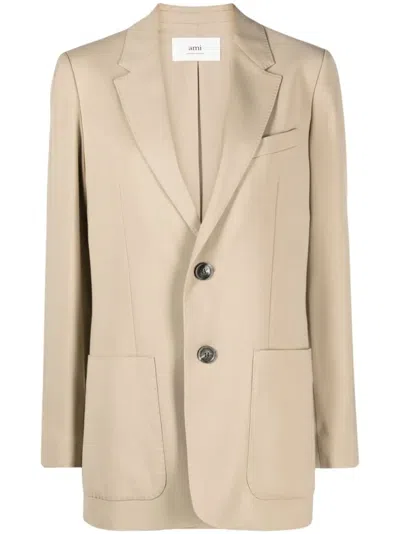 Ami Alexandre Mattiussi Notched-lapel Single-breasted Blazer In 265 Champagne