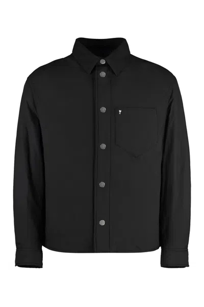 Ami Alexandre Mattiussi Nylon Overshirt In Black