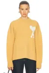 Ami Alexandre Mattiussi Yellow Ami De Cœur Sweater In Mustard