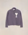 Ami Alexandre Mattiussi Off-white Ami De Coeur Polo Purple In Lilac