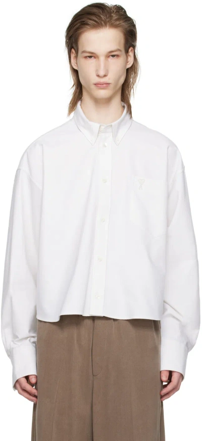 Ami Alexandre Mattiussi Off-white Ami De Cœur Shirt In 193 Chalk