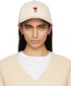 Ami Alexandre Mattiussi Ami Paris De Coeur Cap In White Cream