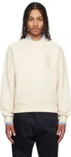 Ami Alexandre Mattiussi Off-white Cotton Ami De Coeur Patch Sweatshirt In 136 White Cream