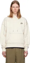 Ami Alexandre Mattiussi Ami Paris Ami Logo Embroidered Loopback Cotton Fleece Hoodie In 136 White Cream