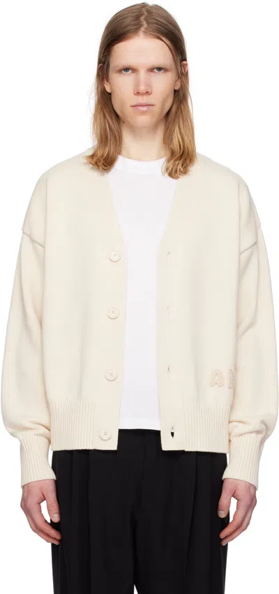 Ami Alexandre Mattiussi Ami Embroidered Cardigan In Neutral