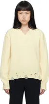 Ami Alexandre Mattiussi Off-white Cutout Sweater In Ivory/185
