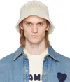 Ami Alexandre Mattiussi Off-white Knit 'ami' Patch Bucket Hat In 136 White Cream