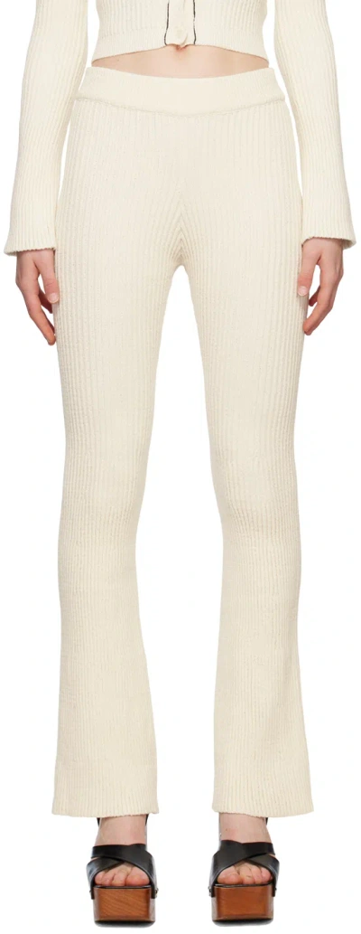 Ami Alexandre Mattiussi Off-white Rib Lounge Pants In 168 Natural White