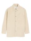 Ami Alexandre Mattiussi White Cotton Corduroy Side Slit Overshirt White In White