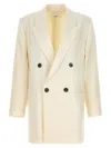 Ami Alexandre Mattiussi Ami Paris Double Breasted Tailored Blazer In Off White