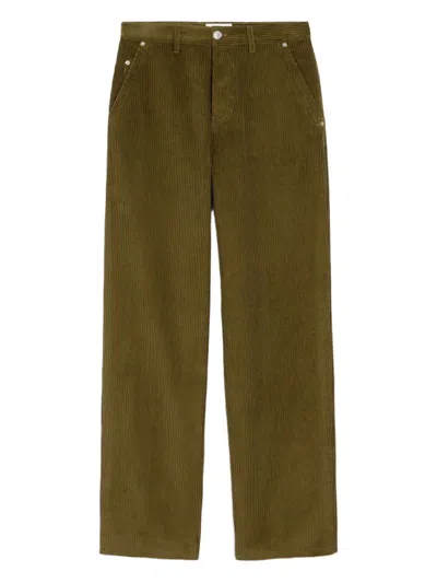 AMI ALEXANDRE MATTIUSSI OLIVE GREEN CORDUROY TROUSERS