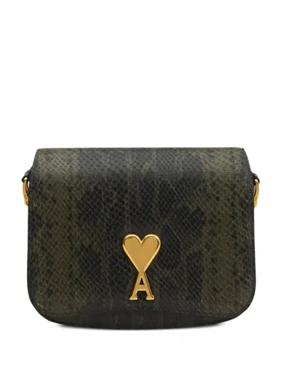 Ami Alexandre Mattiussi Olive Logo Crossbody Bag In Multi