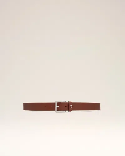 Ami Alexandre Mattiussi Orange Cowhide Leather Paris Paris Belt Orange In Brown