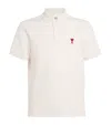 Ami Alexandre Mattiussi White Logo Embroidery Polo Shirt In Gray