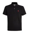 Ami Alexandre Mattiussi Ami Paris Black Ami De Coeur Polo Shirt In Black