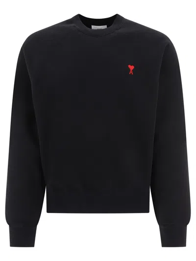 Ami Alexandre Mattiussi Organic Cotton Black Sweatshirt For Men