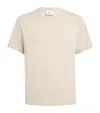 Ami Alexandre Mattiussi Organic Cotton Embossed Logo T-shirt In Beige
