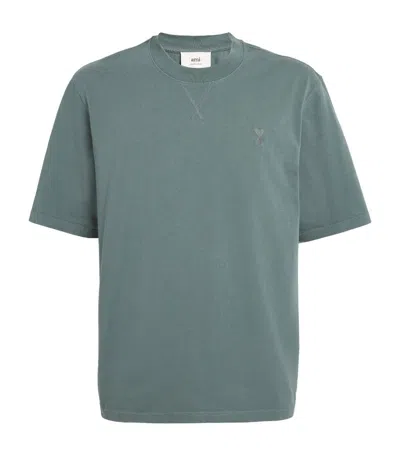 Ami Alexandre Mattiussi Organic Cotton Logo T-shirt In Green