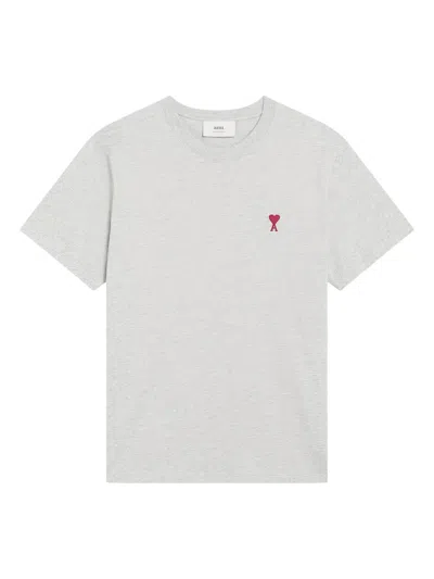Ami Alexandre Mattiussi Ami Paris Ami De Coeur Grey T-shirt Men In Gray