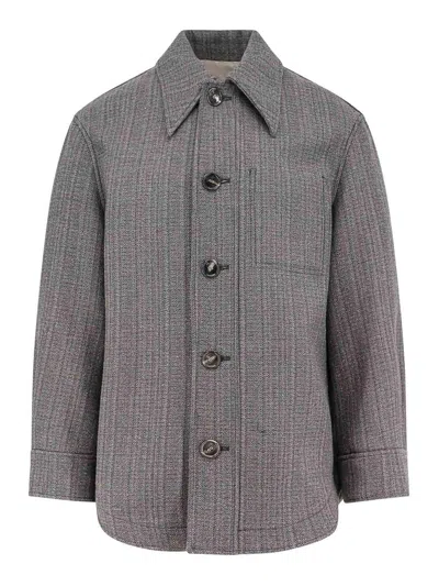 AMI ALEXANDRE MATTIUSSI OVERSHIRT IN MISTO LANA