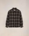 Ami Alexandre Mattiussi Overshirt With Chest Pocket Brown In Dark Coffe/sable