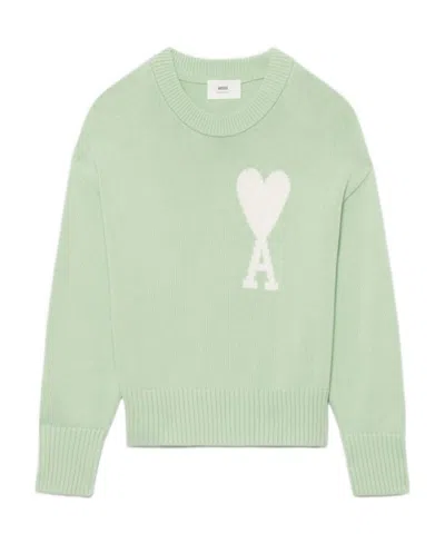 Ami Alexandre Mattiussi Oversize Ami De Coeur Jumper In Green