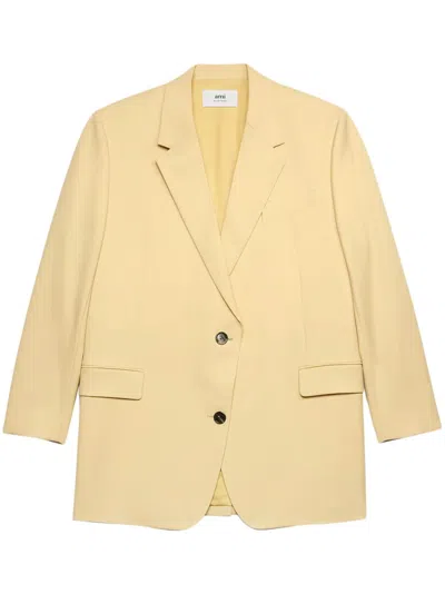 Ami Alexandre Mattiussi Oversize Virgin Wool Blazer In Yellow