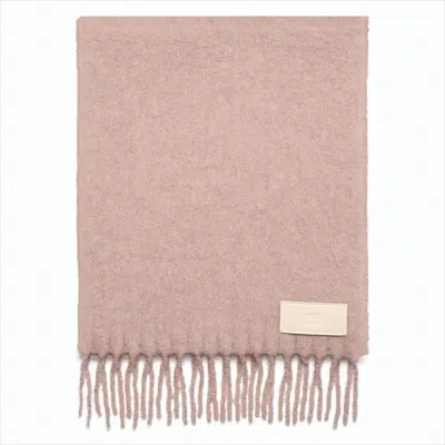 Ami Alexandre Mattiussi Oversized Alpaca Blend Scarf With Fringed Ends In Pink