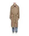Ami Alexandre Mattiussi Oversized Belted Trench Coat In Brown