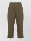 Ami Alexandre Mattiussi Oversized Carrot Trousers Cuffed Hem In Brown