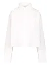 Ami Alexandre Mattiussi Oversized Cropped Shirt Shirts White In White
