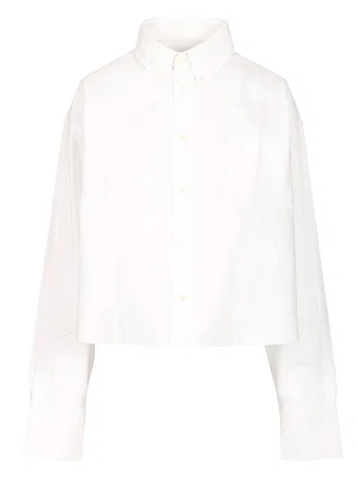 Ami Alexandre Mattiussi Oversized Cropped Shirt Shirts White