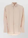 Ami Alexandre Mattiussi Oversized Silk Blend Button-down Shirt In Cream