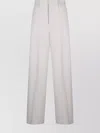 Ami Alexandre Mattiussi Oversized Trousers With Belt Loops And Pockets In White