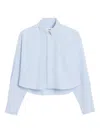 Ami Alexandre Mattiussi Blue Cotton Ami De Coeur Cropped Oversized Shirt Blue In Blue