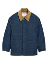 Ami Alexandre Mattiussi Ami Paris Indigo Blue Cotton Padded Worker Jacket In Blue